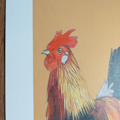 Rooster A4 Art Print – Tan