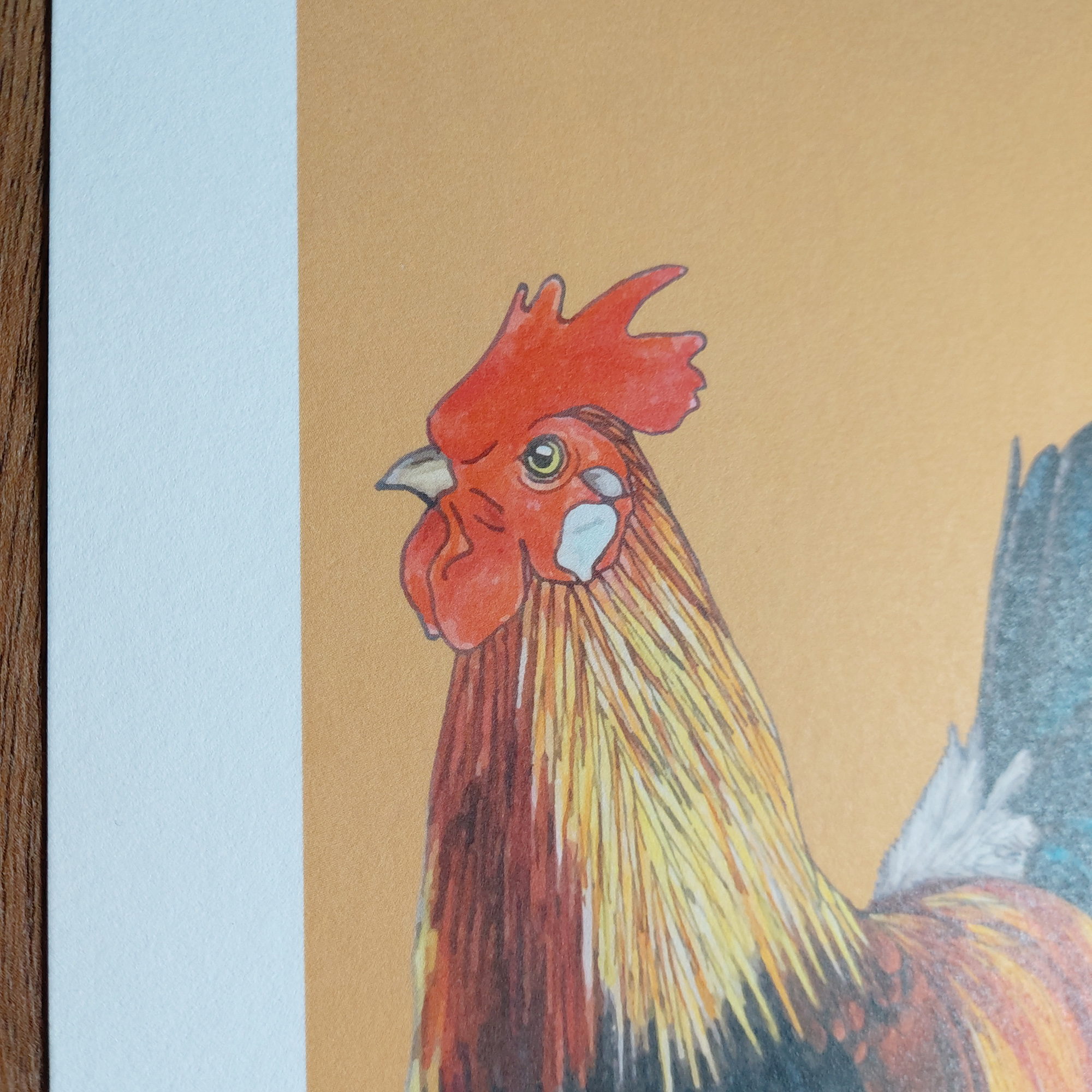 Rooster A4 Art Print – Tan