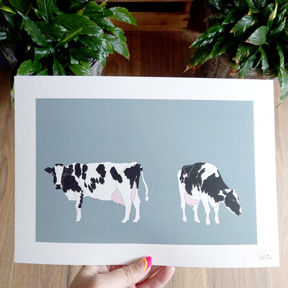 Dairy Cows A4 Art Print