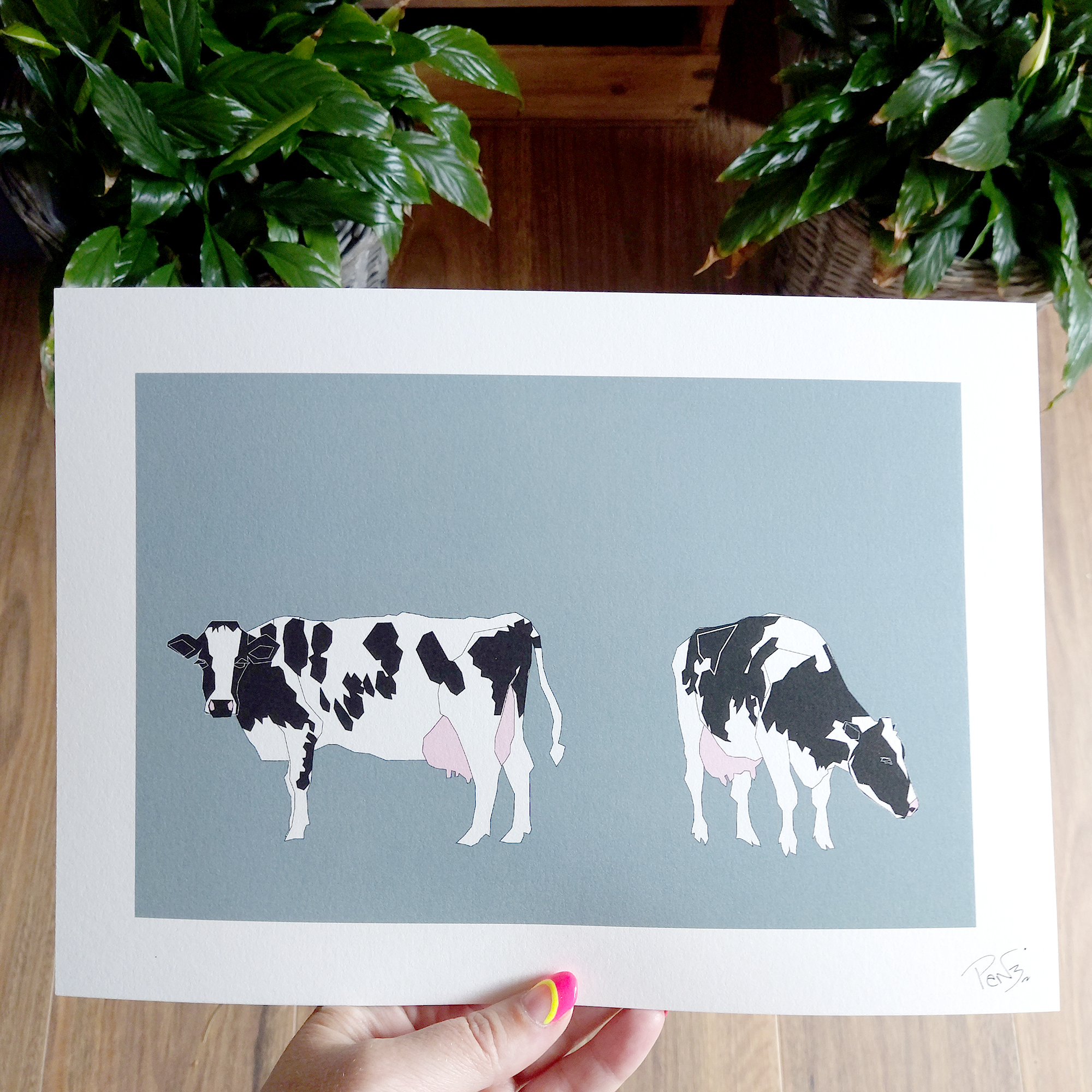 Dairy Cows A4 Art Print