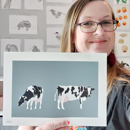 Dairy Cows A4 Art Print