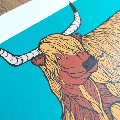 Highland Cow A4 Art Print