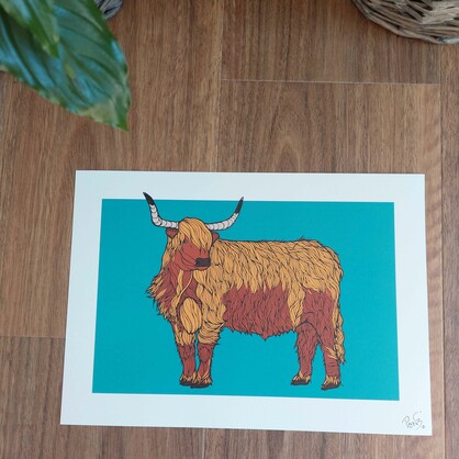 Highland Cow A4 Art Print
