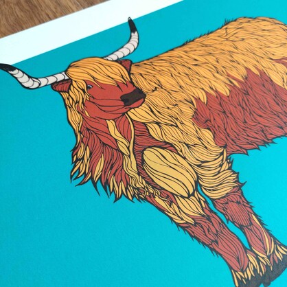 Highland Cow A4 Art Print