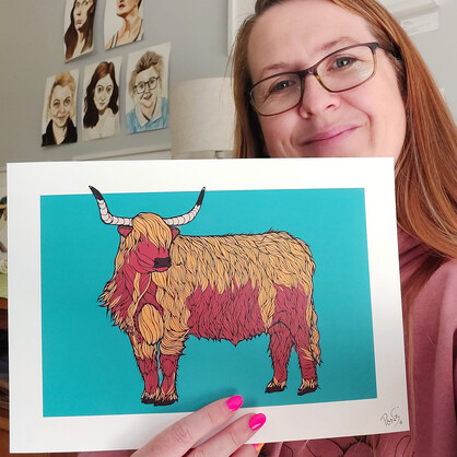 Highland Cow A4 Art Print