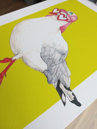Stevie the Seagull A4 Art Print - Humorous Original Character