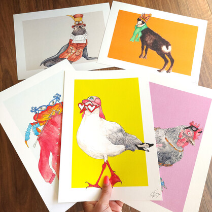 Stevie the Seagull A4 Art Print - Humorous Original Character