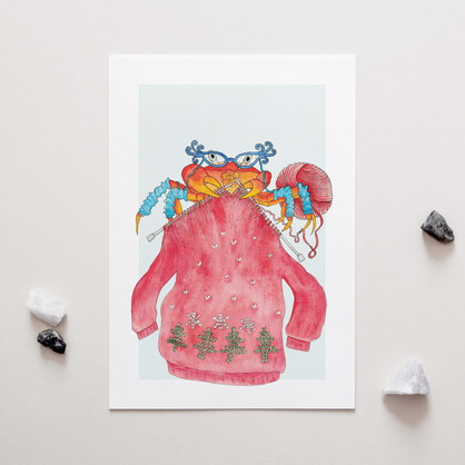 Cathy the Crab A4 Art Print