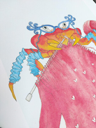 Cathy the Crab A4 Art Print