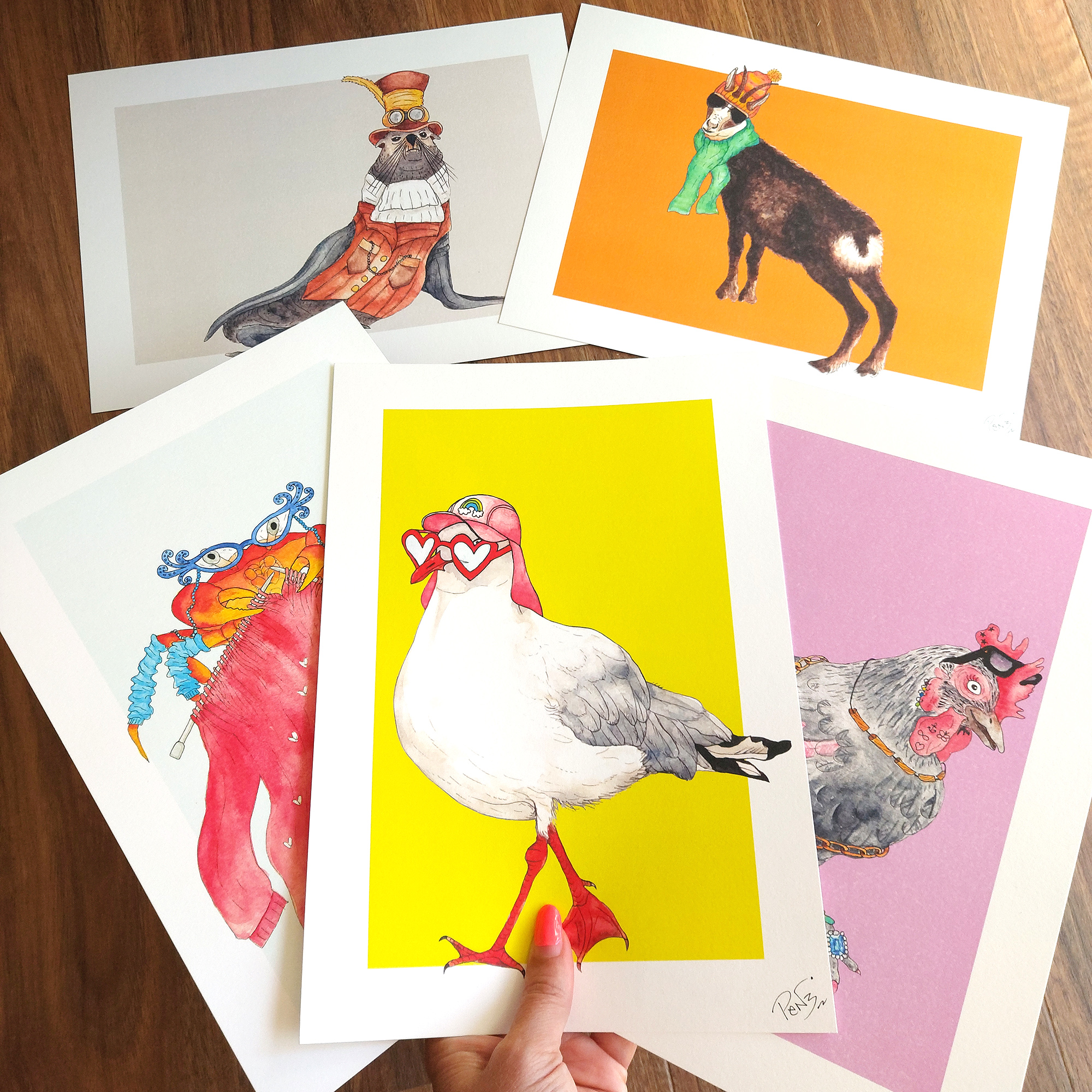Cathy the Crab A4 Art Print