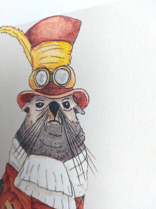 Fergus the Furseal A4 Art Print