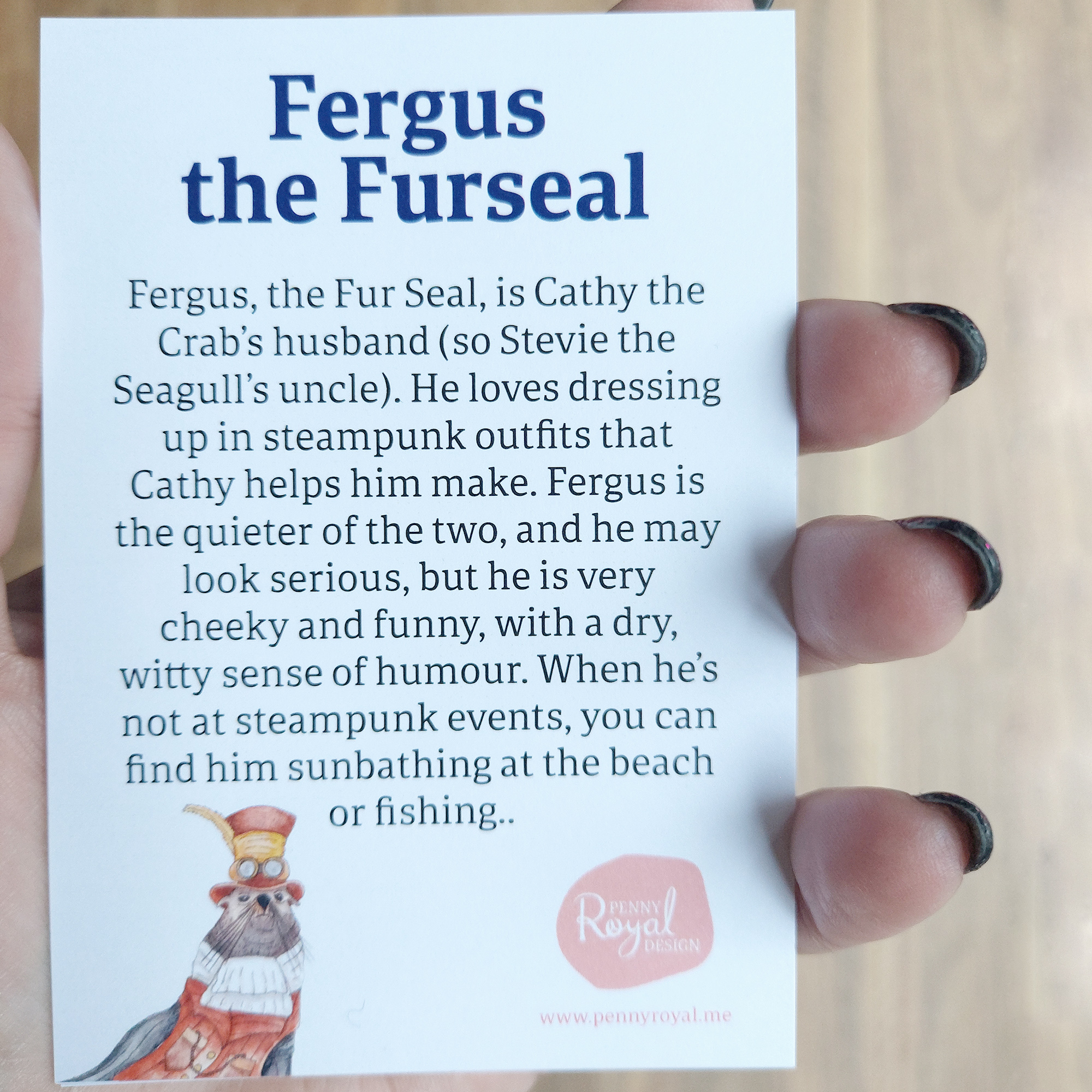 Fergus the Furseal A4 Art Print