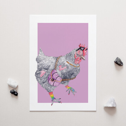 Clarice the Chicken A4 Art Print