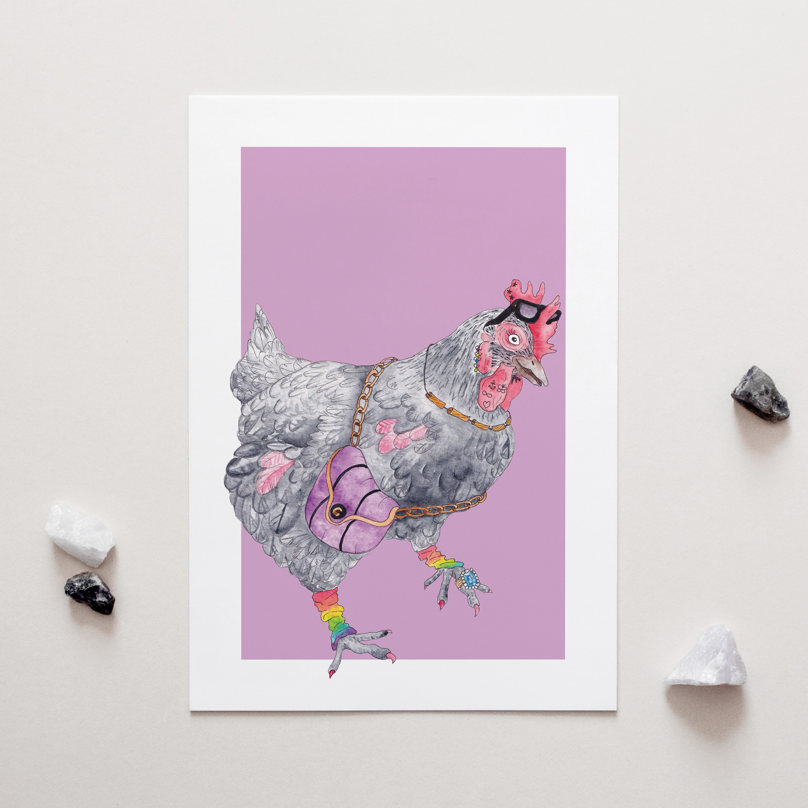 Clarice the Chicken A4 Art Print