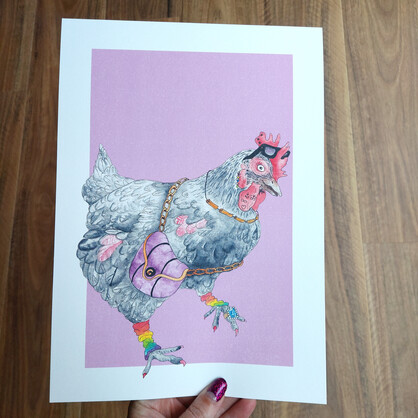 Clarice the Chicken A4 Art Print