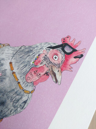 Clarice the Chicken A4 Art Print