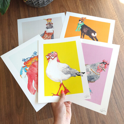 Clarice the Chicken A4 Art Print