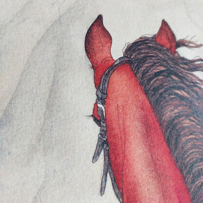 My Favourite View A4 Art Print - horse on beach