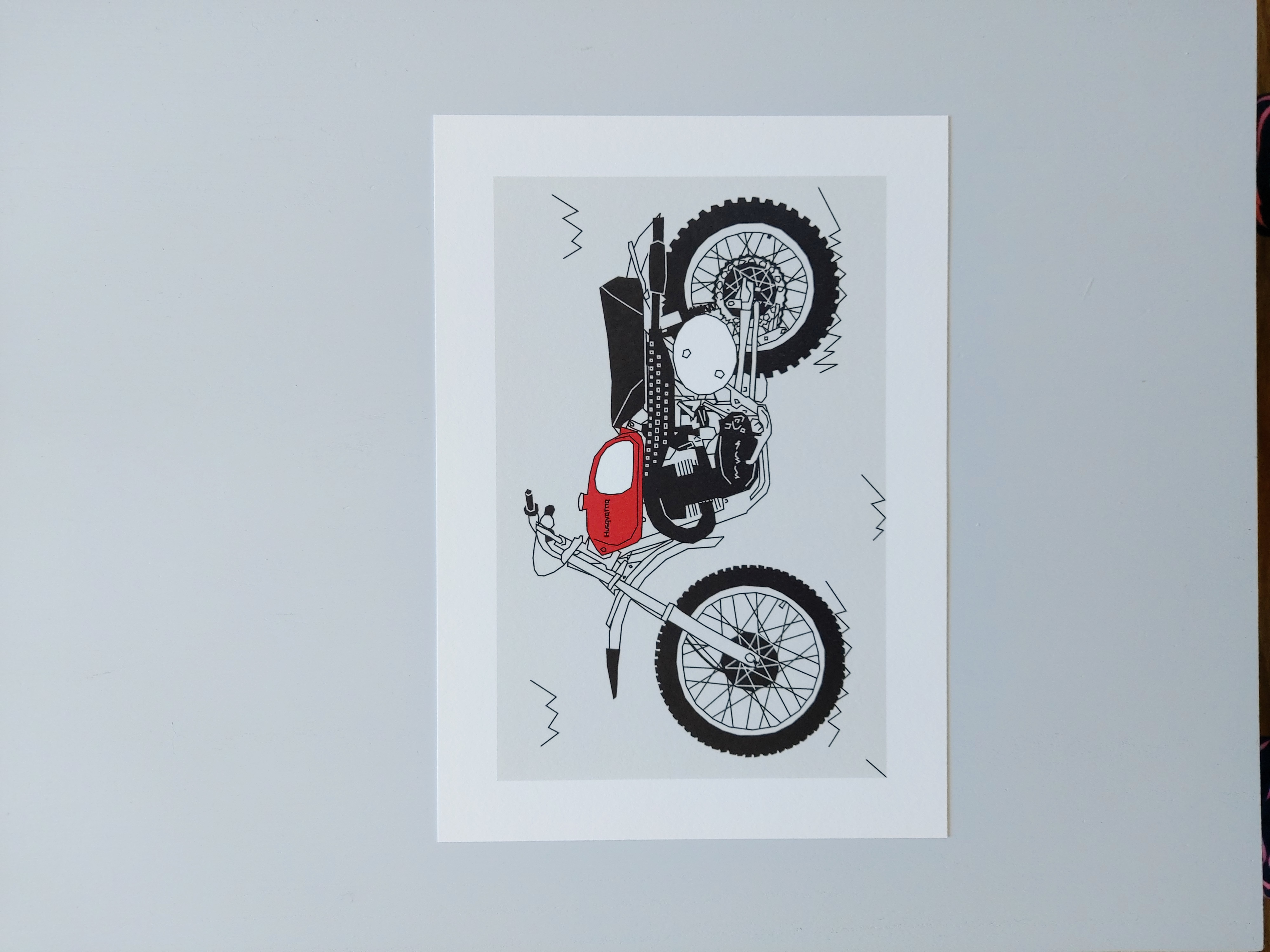 Red Vintage Motocross Motorbike A4 Art Print