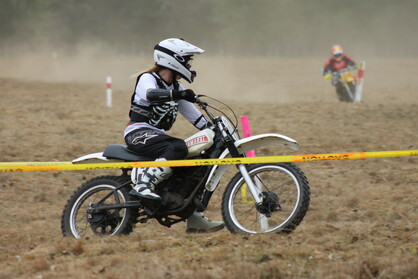 White Vintage Motocross Motorbike A4 Art Print