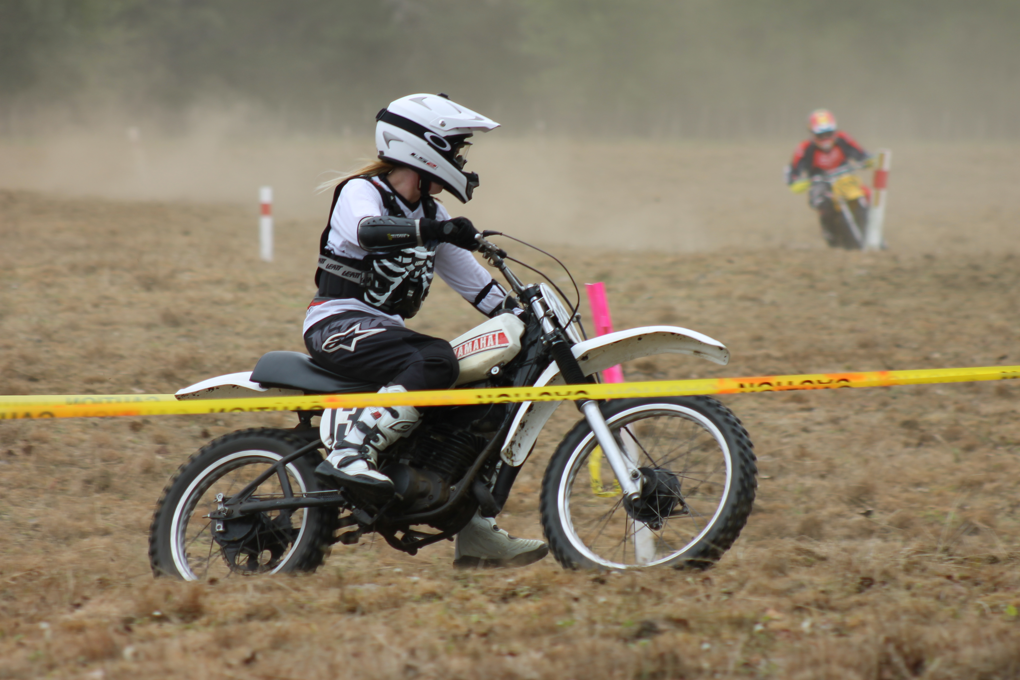 White Vintage Motocross Motorbike A4 Art Print