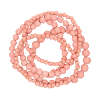 Blush Pink Bella 5 Strand Wooden Bracelet Cluster
