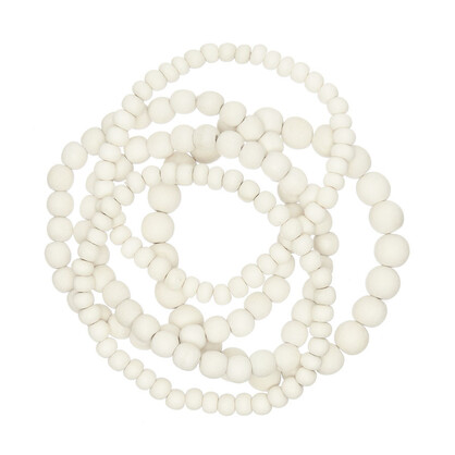 Bleach White Bella 5 Strand Wooden Bracelet Cluster