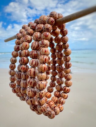 Natural Coconut Palmwood  Bella Five Strand Wooden Bracelet