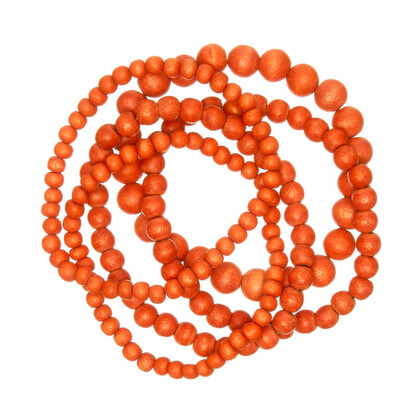 Coral Orange Bella 5 Strand Wooden Bracelet Cluster