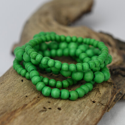 Moss Green Bella 5 Strand Wooden Bracelet