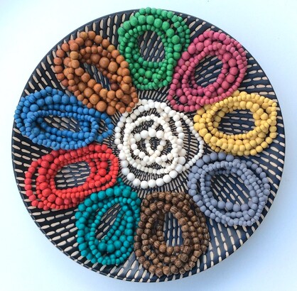 10 Clusters of Bella Wooden Bracelets in Assorted Colours