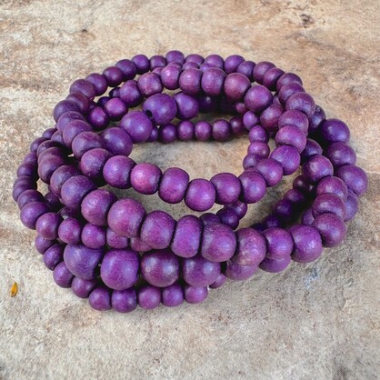 Plum Bella 5 Strand Wooden Bracelet Cluster