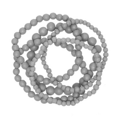 Shady Grey Bella 5 Strand Wooden Bracelet Cluster