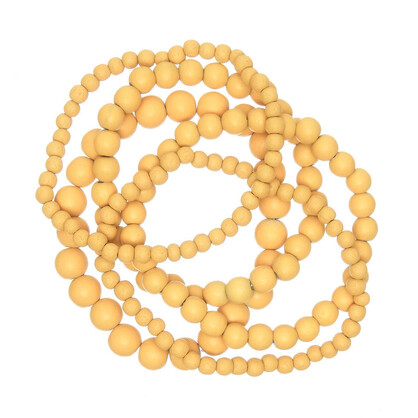 Sunshine Yellow Bella 5 Strand Wooden Bracelet Cluster
