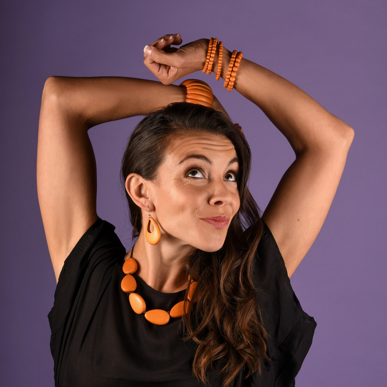 Turmeric Bella Four Strand Wooden Bracelet