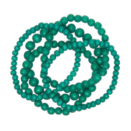 Turquoise Bella 5 Strand Wooden Bracelet Cluster