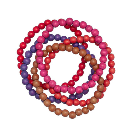 Fire Kirra 5 Strand Wooden Bracelet Cluster