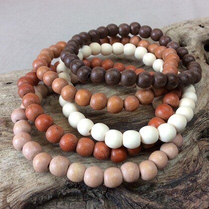 Naturals Kirra 5 Strand Wooden Bracelet Cluster
