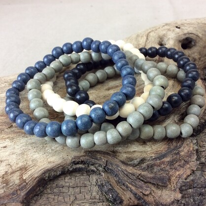 Silhouette Kirra 5 Strand Wooden Bracelet Cluster