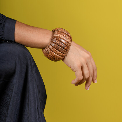 Natural Coconut Palmwood Elastic Viva Bracelet