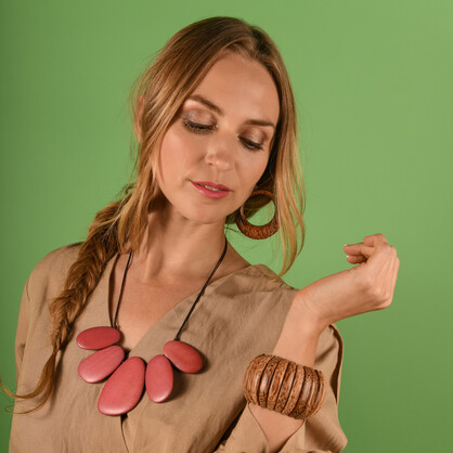 Natural Coconut Palmwood Elastic Viva Bracelet