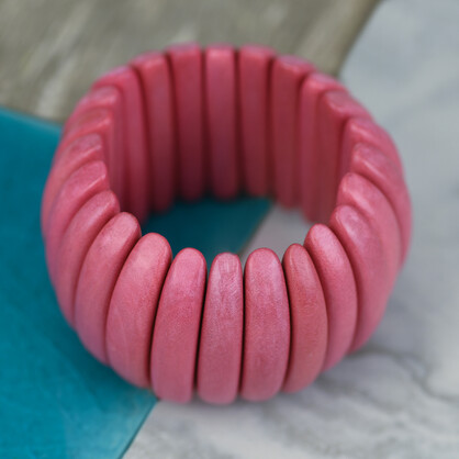 Dusty Pink Wooden Elastic VIVA Bracelet