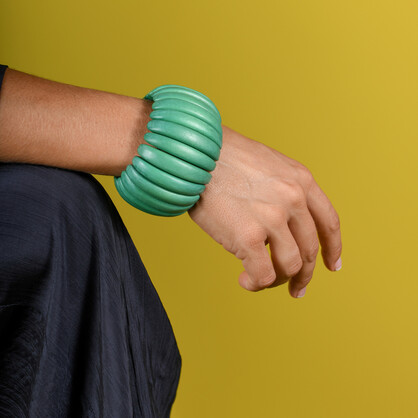Fern Green Wooden Elastic Viva Bracelet
