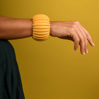Sunshine Yellow Wooden Elastic Viva Bracelet