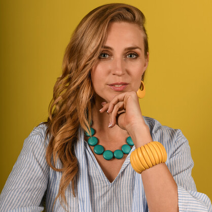 Sunshine Yellow Wooden Elastic Viva Bracelet
