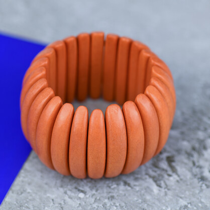 Turmeric Wooden Elastic Viva Bracelet