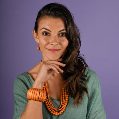 Turmeric Wooden Elastic Viva Bracelet