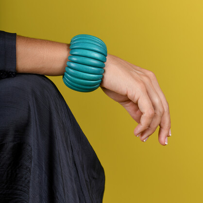 Turquoise Wooden Elastic Viva Bracelet