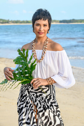 Naturals Combination Palmwood 5 Strand Wooden Bracelet Cluster