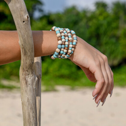 Serenity Palmwood 5 Strand Wooden Bracelet Cluster